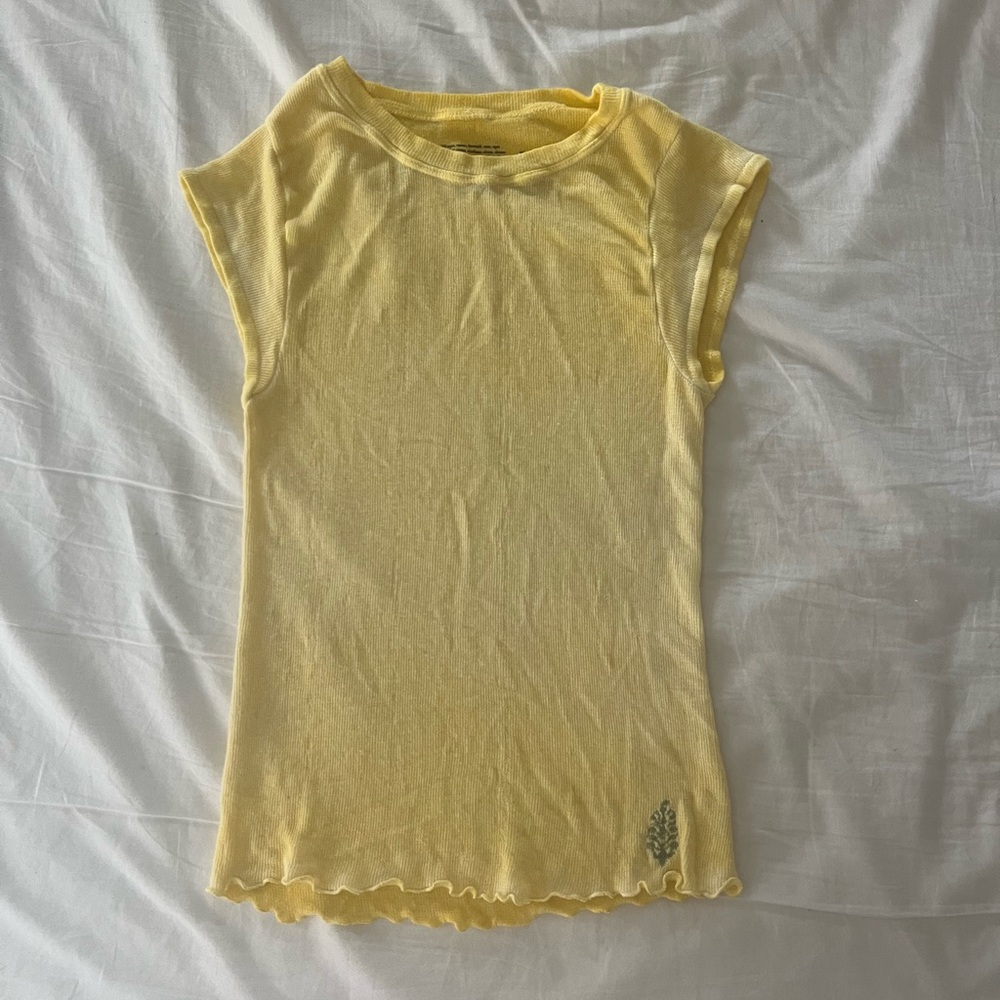 Free People Yellow Tee